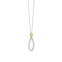Ti Sento Yellow Gold Plated CubIc Zirconia Open Teardrop Pendant 6850ZY - Michael Jones Jeweller