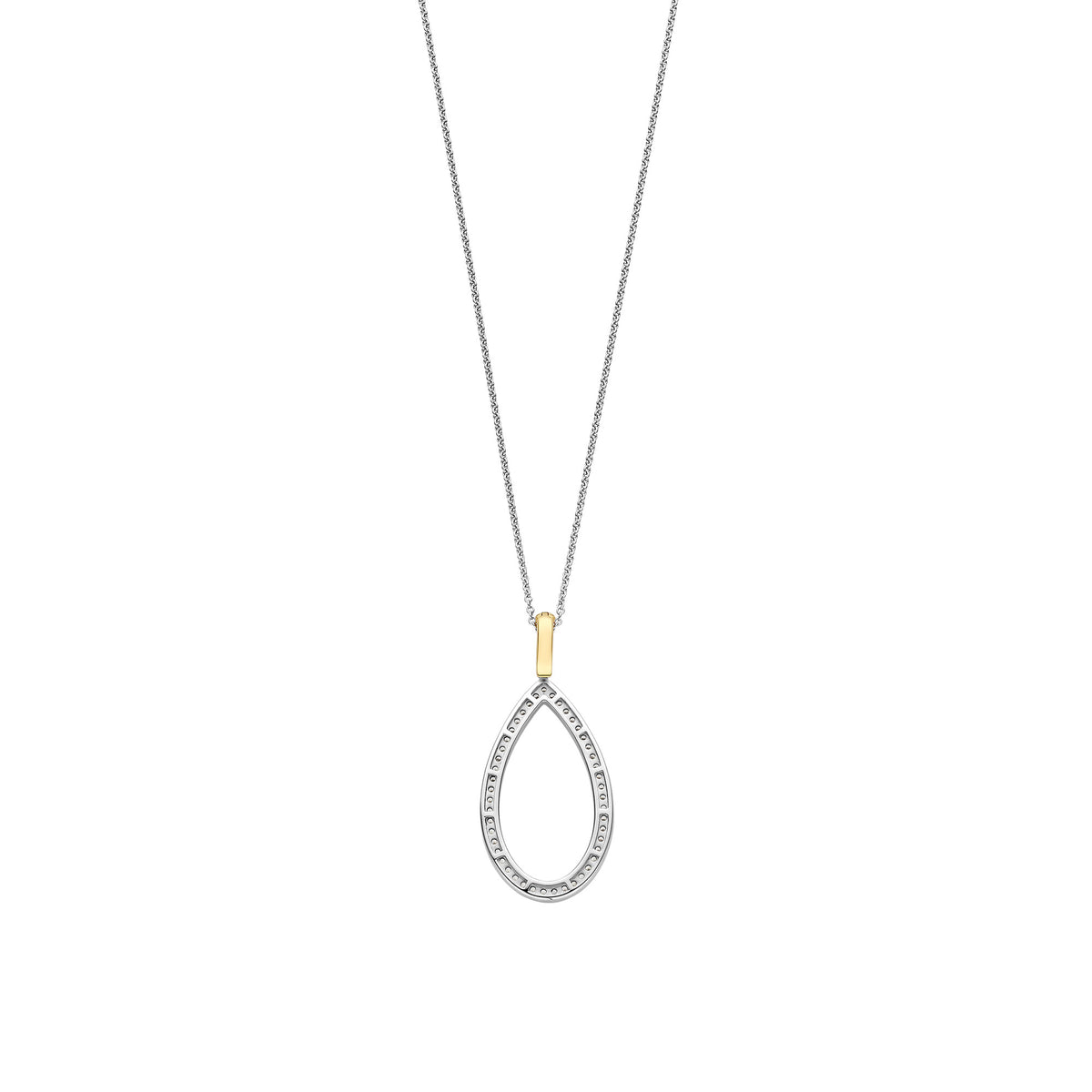 Ti Sento Yellow Gold Plated CubIc Zirconia Open Teardrop Pendant 6850ZY - Michael Jones Jeweller