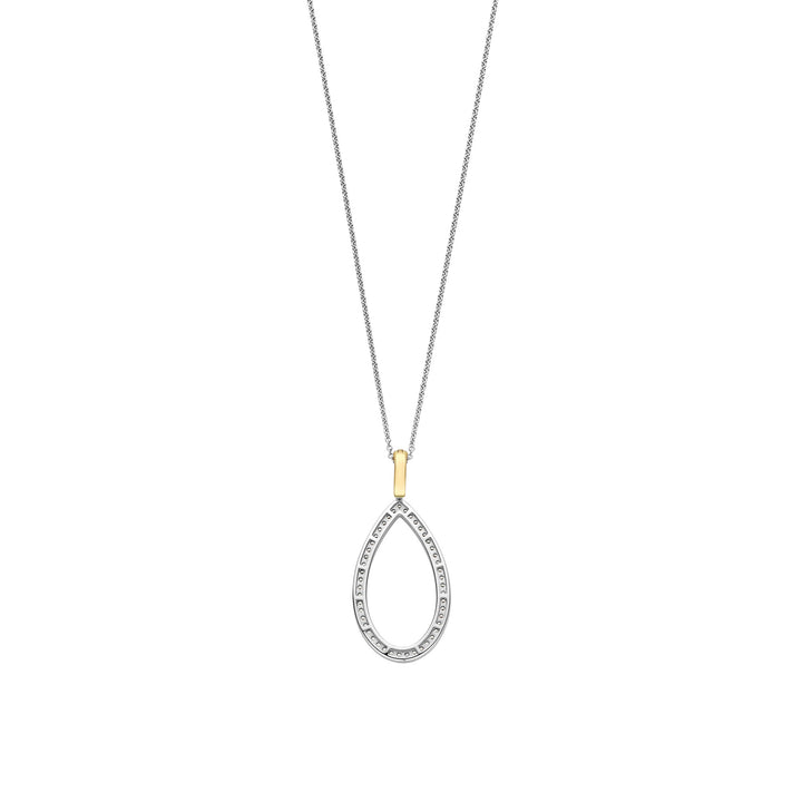 Ti Sento Yellow Gold Plated CubIc Zirconia Open Teardrop Pendant 6850ZY - Michael Jones Jeweller