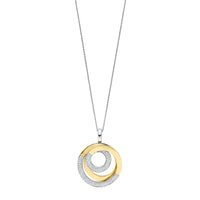 Ti Sento Yellow Gold Plated Cubic Zirconia Swirl Pendant 6851ZY