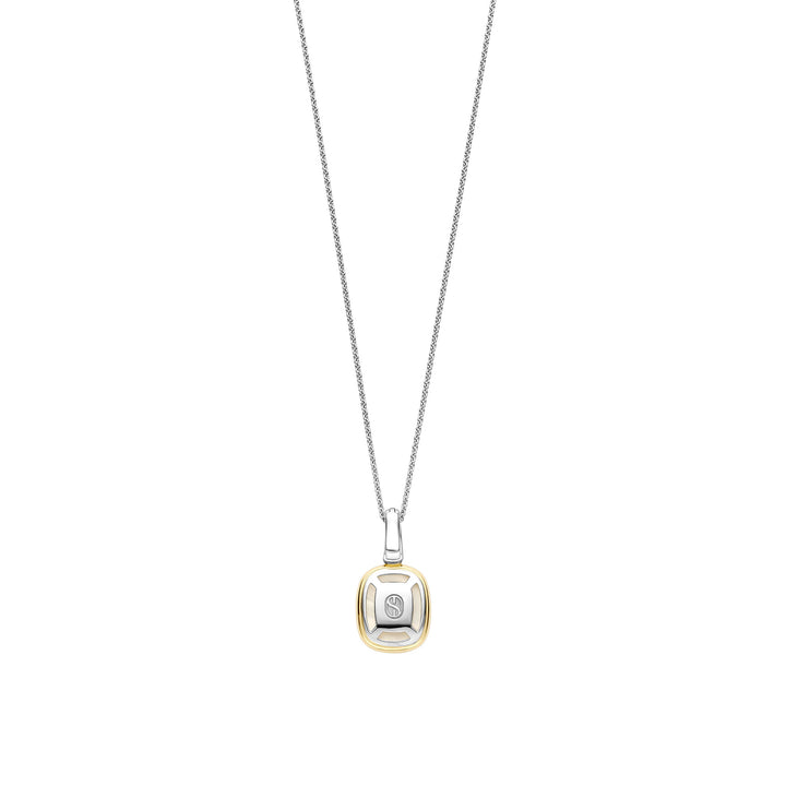 Ti Sento Yellow Gold Plated Mother of Pearl White Crystal and Cubic Zirconia Pendant 6852MW