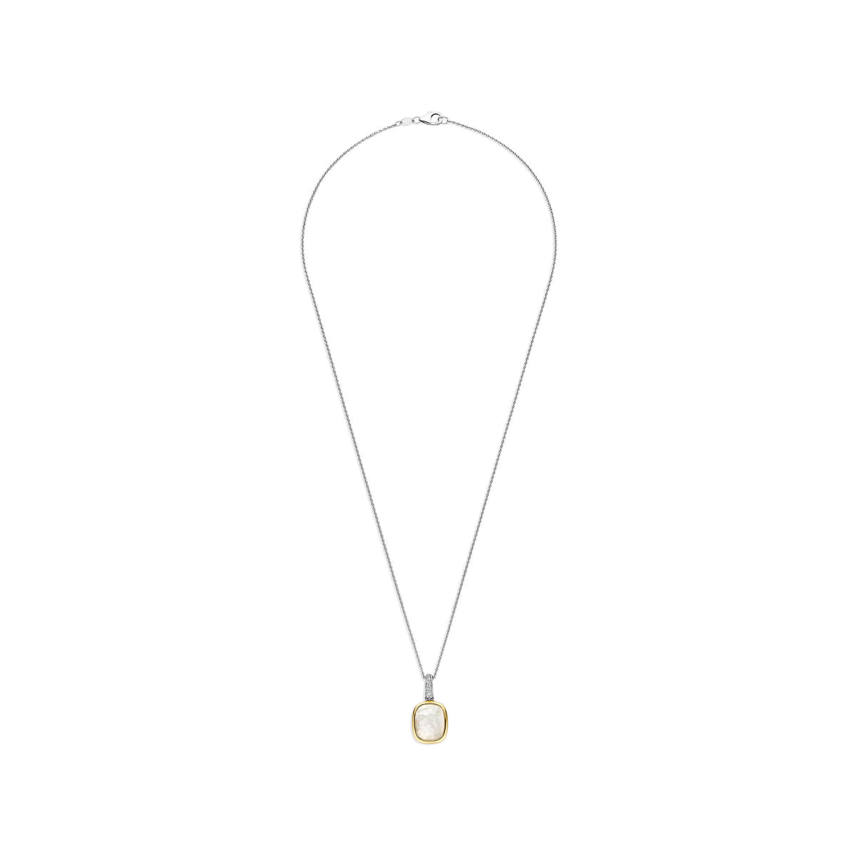Ti Sento Yellow Gold Plated Mother of Pearl White Crystal and Cubic Zirconia Pendant 6852MW - Michael Jones Jeweller