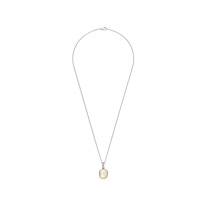 Ti Sento Yellow Gold Plated Mother of Pearl White Crystal and Cubic Zirconia Pendant 6852MW