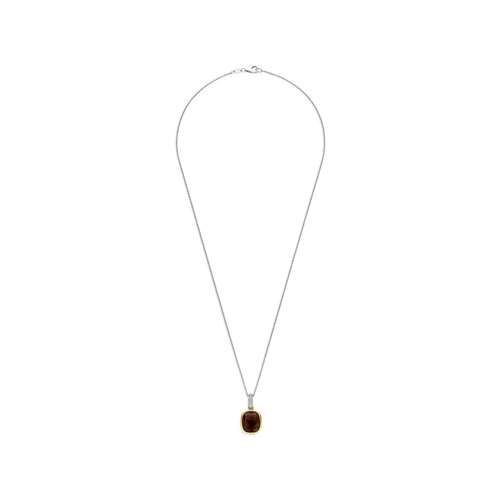 Ti Sento Yellow Gold Plated Brown Crystal and Cubic Zirconia Pendant 6852SQ