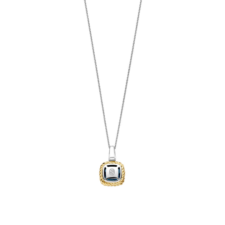 Ti Sento Yellow Gold Plated Dark Blue Crystal and Cubic Zirconia Pendant 6853DB - Michael Jones Jeweller