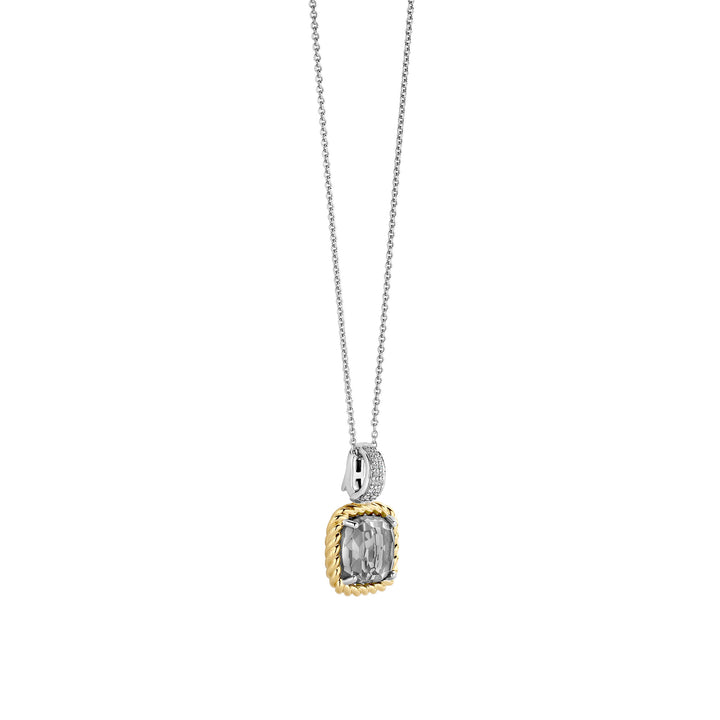 Ti Sento Yellow Gold Plated Grey Crystal and Cubic Zirconia Pendant 6853GG