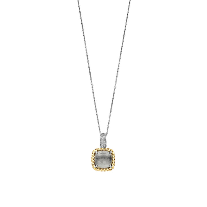 Ti Sento Yellow Gold Plated Grey Crystal and Cubic Zirconia Pendant 6853GG