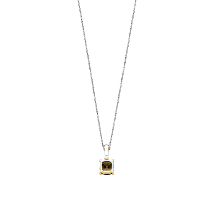 Ti Sento Yellow Gold Plated Khaki Green Crystal Pendant 6854KA