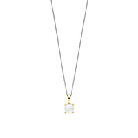 Ti Sento Yellow Gold Plated Mother of Pearl White Crystal Pendant 6854MW