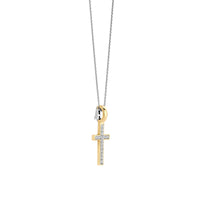 Ti Sento Yellow Gold Plated Cubic Zirconia Cross Pendant 6857ZY