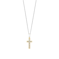 Ti Sento Yellow Gold Plated Cubic Zirconia Cross Pendant 6857ZY