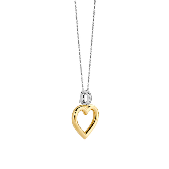 Ti Sento Yellow Gold Plated Cubic Zirconia Heart Pendant 6858ZY