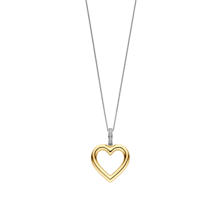 Ti Sento Yellow Gold Plated Cubic Zirconia Heart Pendant 6858ZY