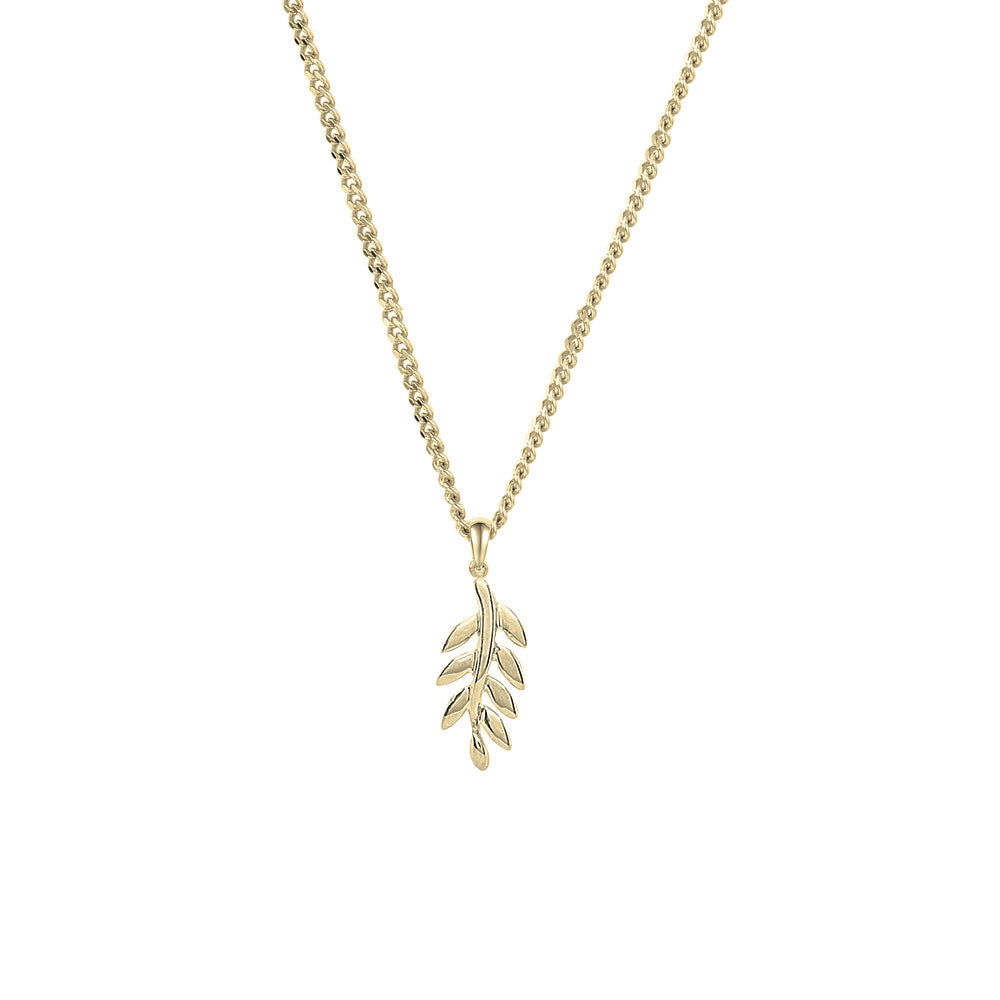 Amore Fern 9ct Yellow Gold Pendant - Michael Jones Jeweller