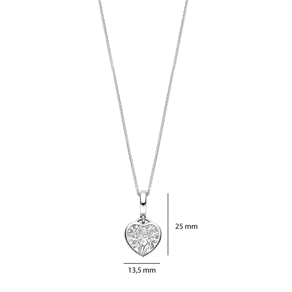 Ti Sento Cubic Zirconia Heart Necklace 6861ZI - Michael Jones Jeweller