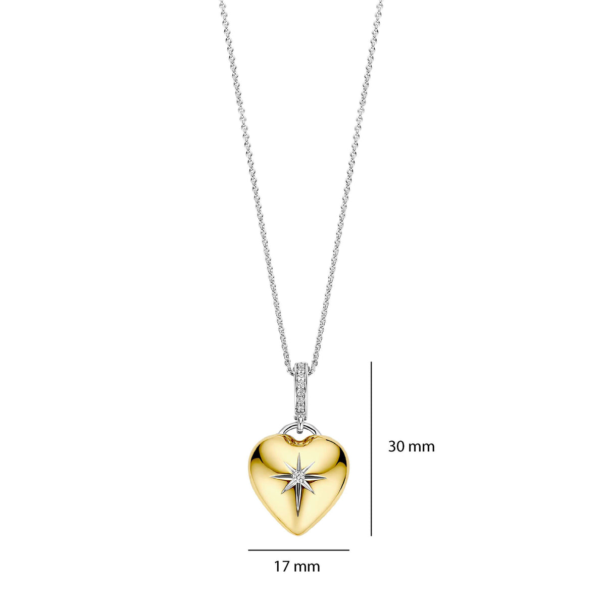 Ti Sento Yellow Gold Plated Cubic Zirconia Heart Pendant 6862ZY - Michael Jones Jeweller