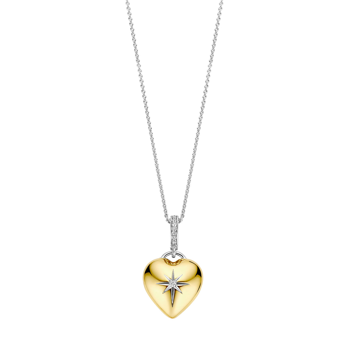 Ti Sento Yellow Gold Plated Cubic Zirconia Heart Pendant 6862ZY - Michael Jones Jeweller