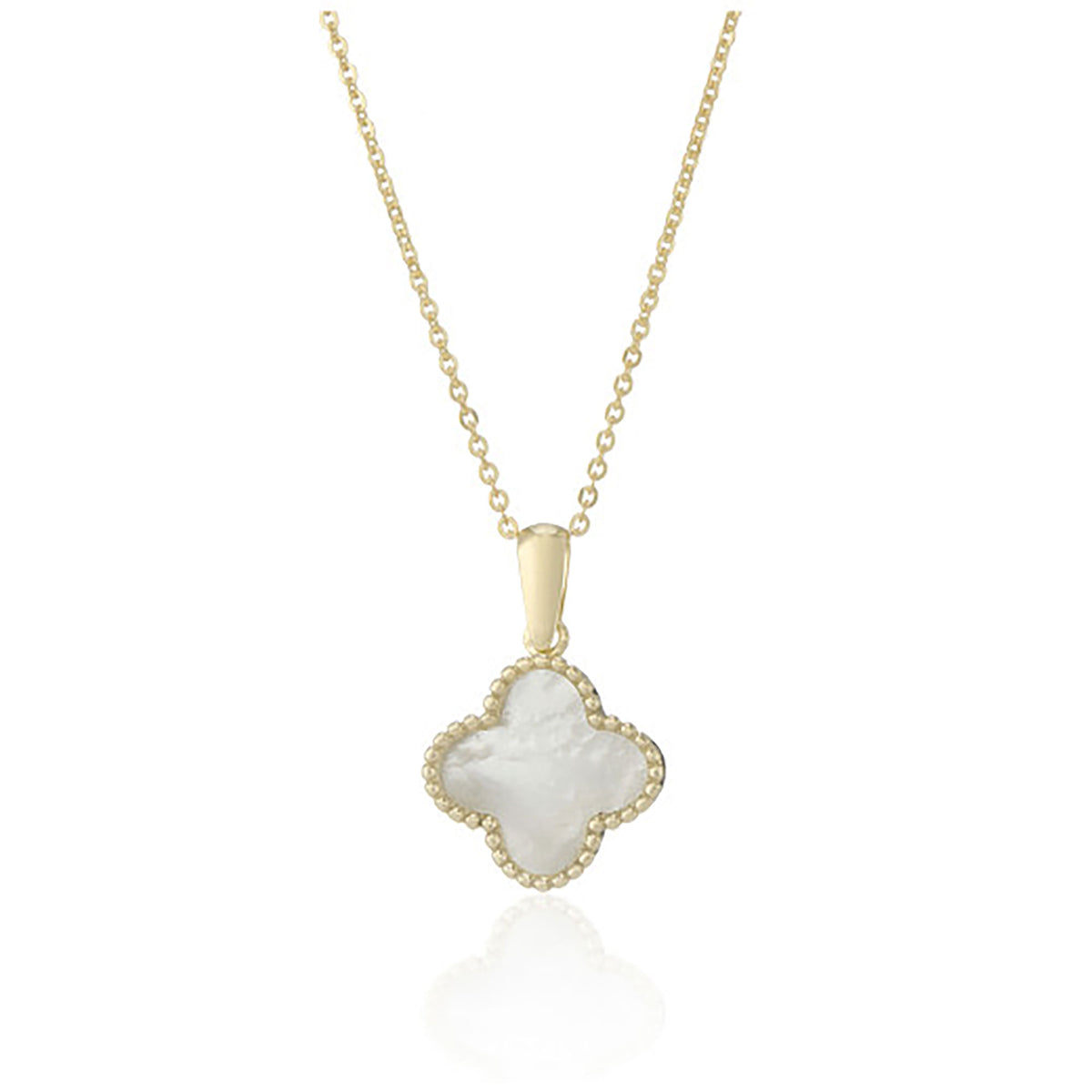 Mother of Pearl 9ct Yellow Gold Flower Pendant Necklace - Michael Jones Jeweller