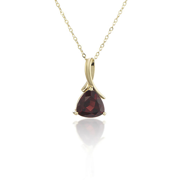 Trilliant Garnet 9ct Yellow Gold Pendant