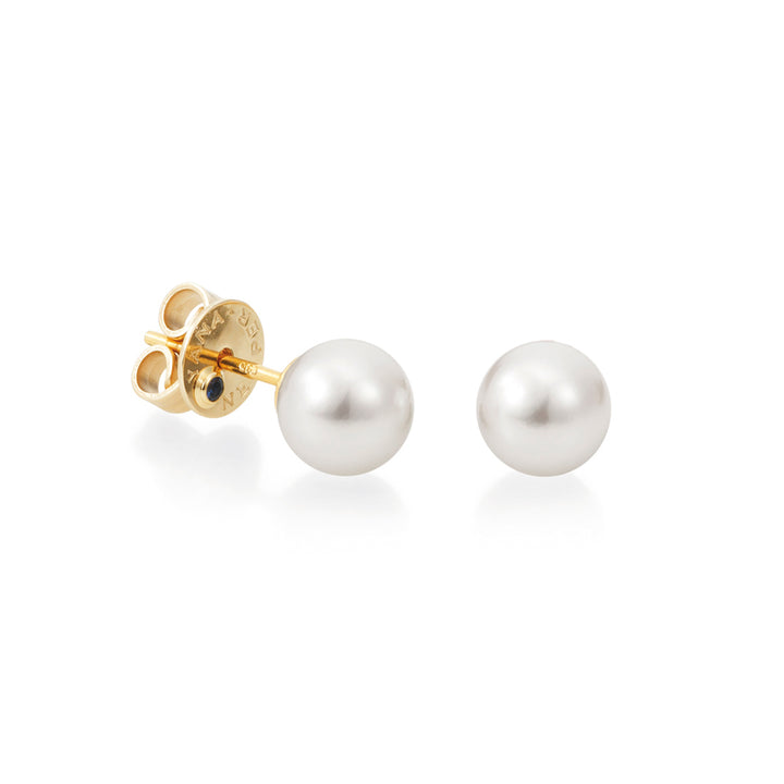 Yana Nesper 6.5-7mm Akoya Pearl 18ct Yellow Gold Stud Earrings - Michael Jones Jeweller
