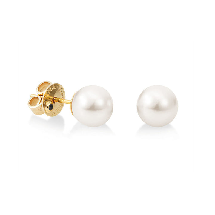 Yana Nesper 7.5-8mm Akoya Pearl 18ct Yellow Gold Stud Earrings - Michael Jones Jeweller