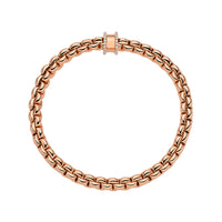 FOPE Flex'it Eka 18ct Rose Gold 0.17ct Diamond Set Bracelet Medium
