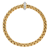 Fope Eka 18ct Yellow Gold 0.89ct Diamond Set Bracelet Medium
