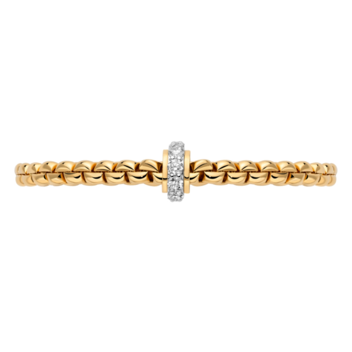 Fope Eka 18ct Yellow Gold 0.89ct Diamond Set Bracelet Medium - Michael Jones Jeweller