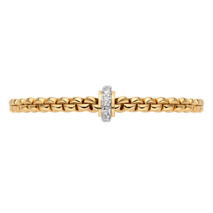 Fope Eka 18ct Yellow Gold 0.89ct Diamond Set Bracelet Medium