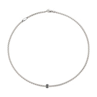 FOPE Flex'it Eka 18ct White Gold 0.20ct Black Diamond Set Necklace 43cm - Michael Jones Jeweller