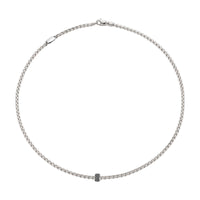 FOPE Flex'it Eka 18ct White Gold 0.20ct Black Diamond Set Necklace 43cm
