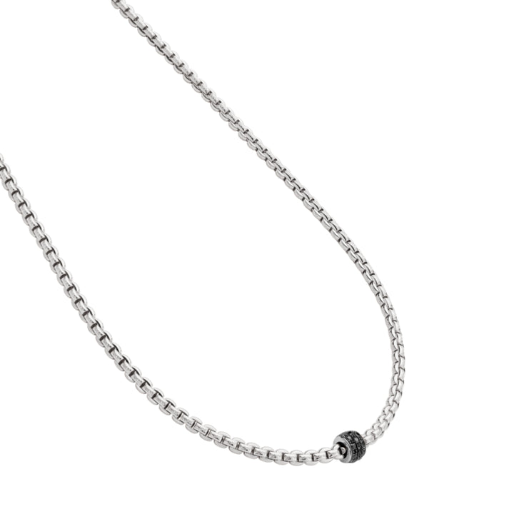FOPE Flex'it Eka 18ct White Gold 0.20ct Black Diamond Set Necklace 43cm
