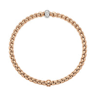 FOPE Flex'it Eka 18ct Rose and White Gold 0.12ct Diamond Set Bracelet Medium - Michael Jones Jeweller