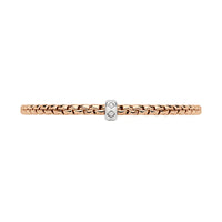 FOPE Flex'it Eka 18ct Rose and White Gold 0.12ct Diamond Set Bracelet Medium - Michael Jones Jeweller