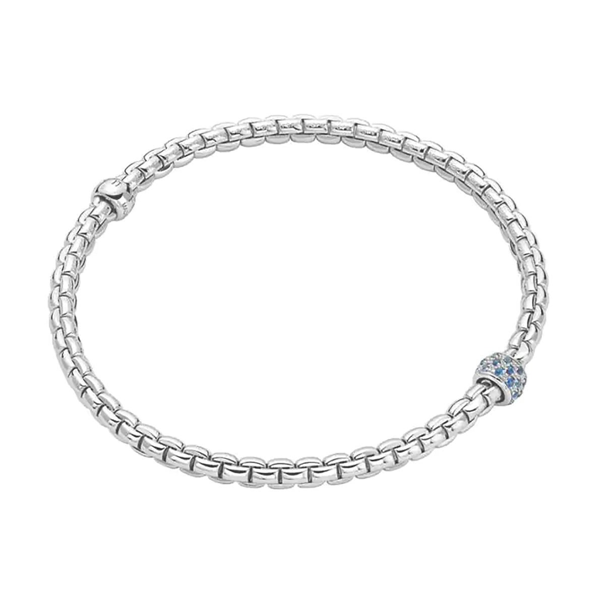 FOPE Eka 18ct White Gold 0.24ct Sapphire Set Bracelet Medium - Michael Jones Jeweller