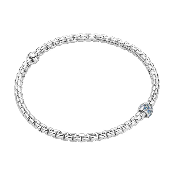 FOPE Eka 18ct White Gold 0.24ct Sapphire Set Bracelet Medium