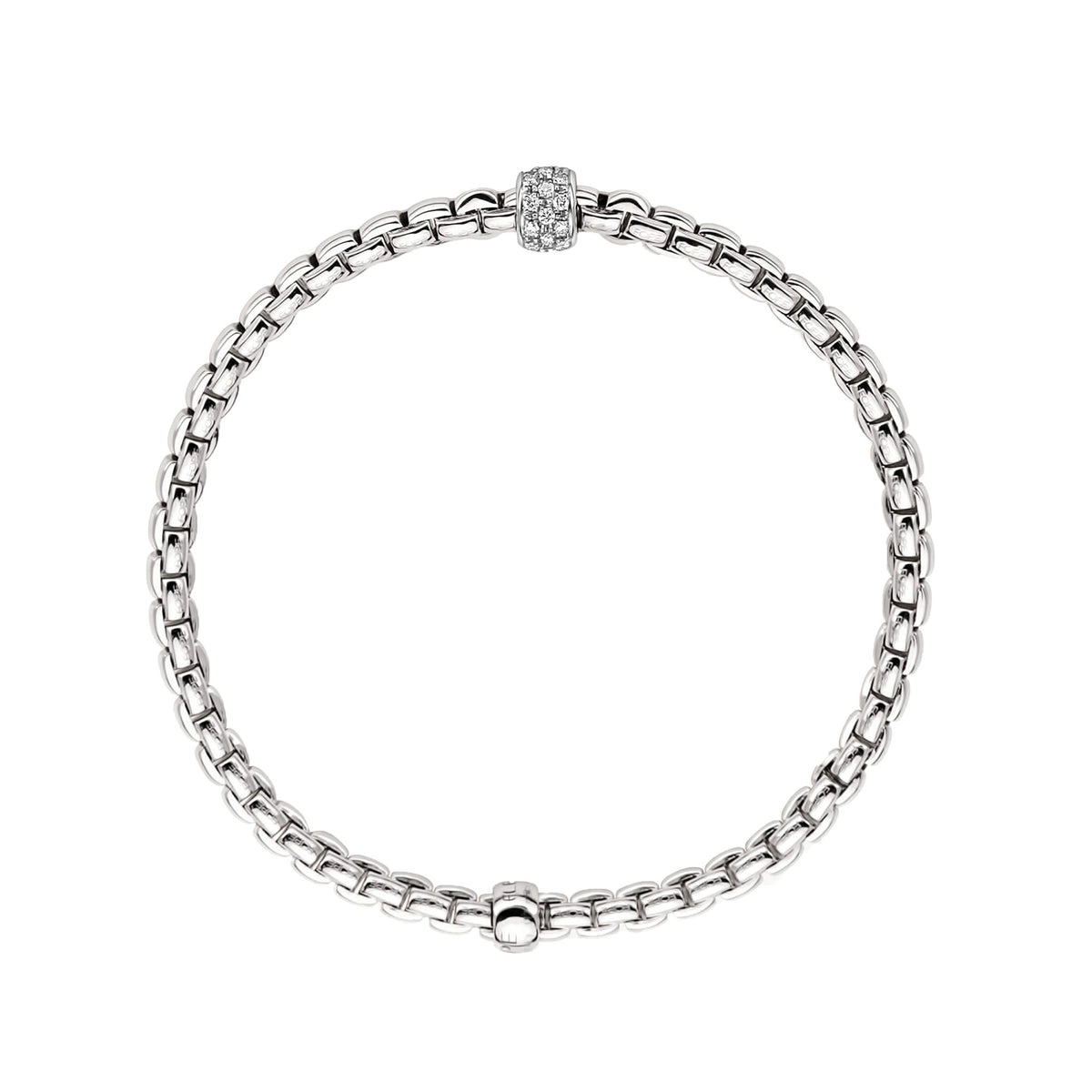 FOPE Flex'it Eka 18ct White Gold 0.19ct Diamond Set Bracelet Medium - Michael Jones Jeweller