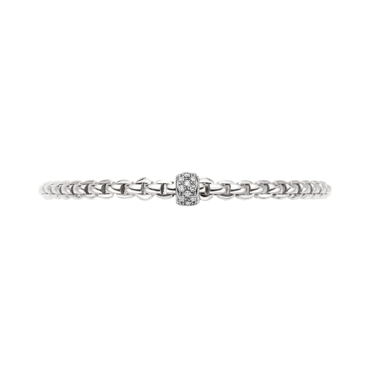 FOPE Flex'it Eka 18ct White Gold 0.19ct Diamond Set Bracelet Medium - Michael Jones Jeweller