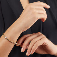 FOPE Flex'it Eka 18ct White Gold 0.19ct Diamond Set Bracelet Medium