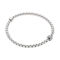 FOPE Flex'it Eka 18ct White Gold 0.19ct Diamond Set Bracelet Medium