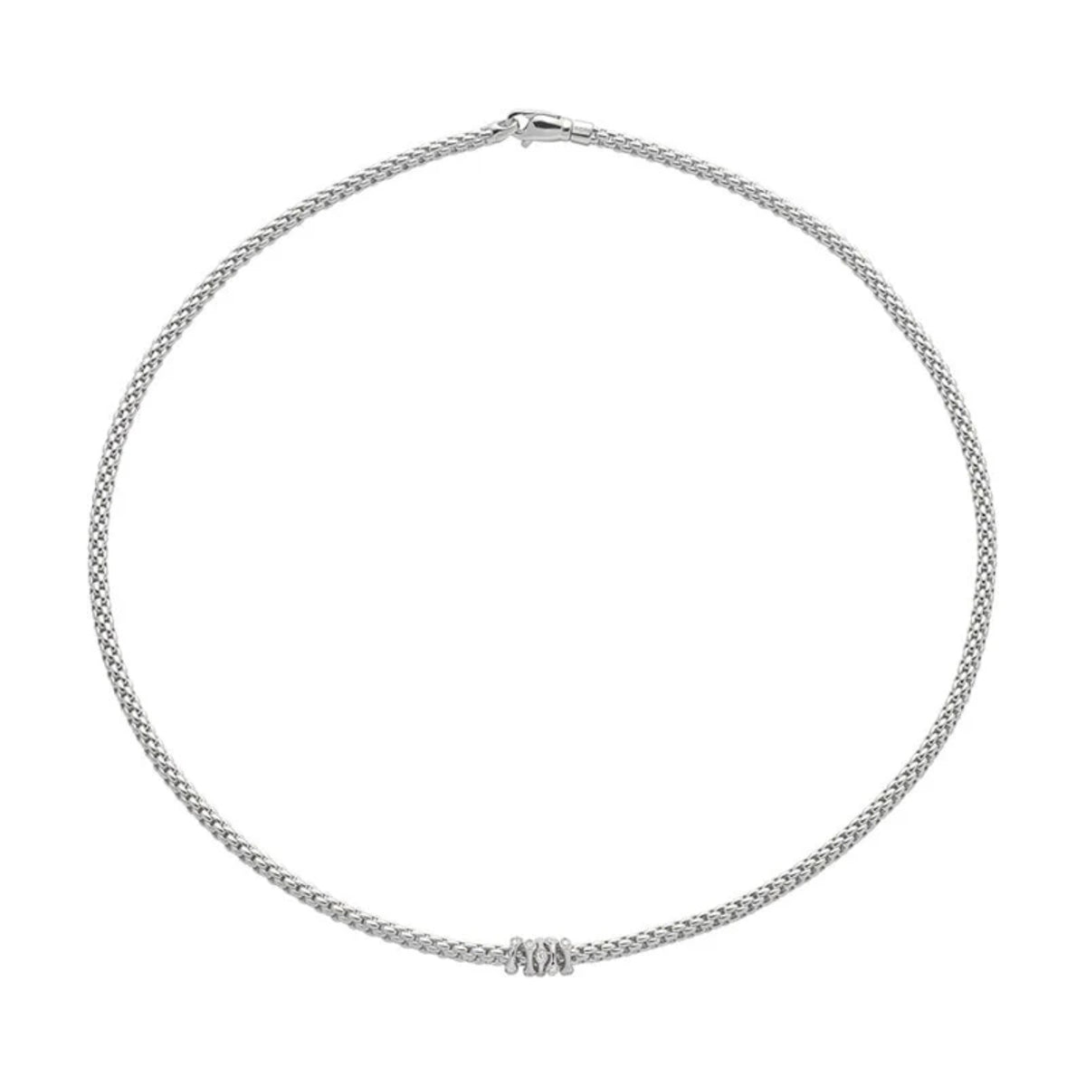 FOPE Flex'it Prima 18ct White Gold 0.20ct Diamond Set Necklace - Michael Jones Jeweller