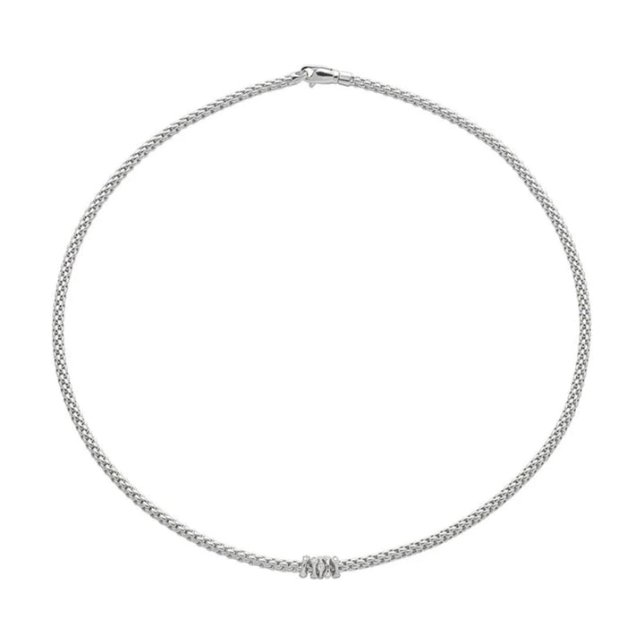 FOPE Flex'it Prima 18ct White Gold 0.20ct Diamond Set Necklace