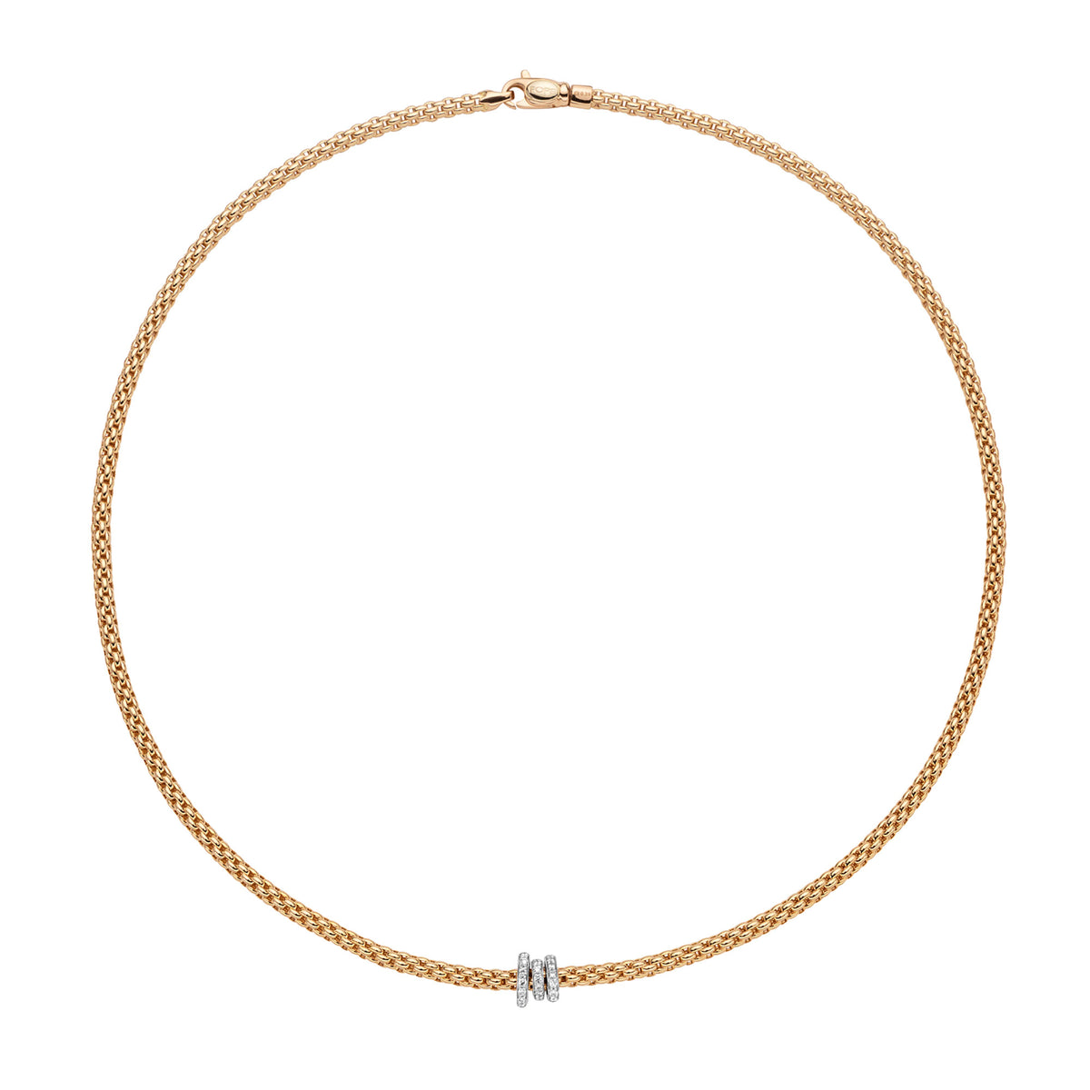 FOPE Flex'it Prima 18ct Yellow Gold 0.31ct Diamond Set Necklace 43cm - Michael Jones Jeweller