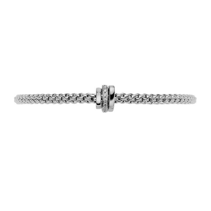 FOPE Flex-it Prima 18ct White Gold Diamond Set Bracelet Small