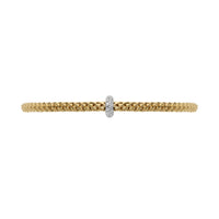 FOPE Flex'it Prima 18ct Yellow and White Gold 0.18ct Diamond Set Bracelet Medium - Michael Jones Jeweller