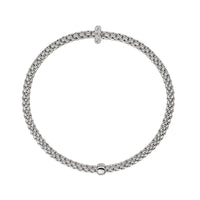 FOPE Flex'it Prima 18ct White Gold 0.18ct Diamond Set Bracelet Medium - Michael Jones Jeweller