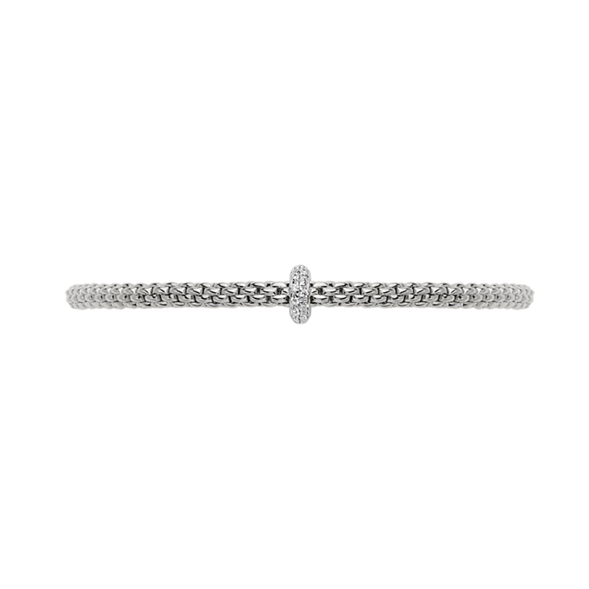 FOPE Flex'it Prima 18ct White Gold 0.18ct Diamond Set Bracelet Medium - Michael Jones Jeweller
