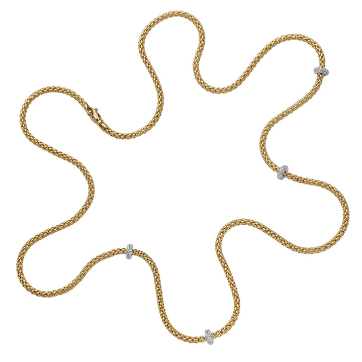 FOPE Flex'it Prima 18ct Yellow Gold 0.72ct Diamond Set Long Necklace 80cm