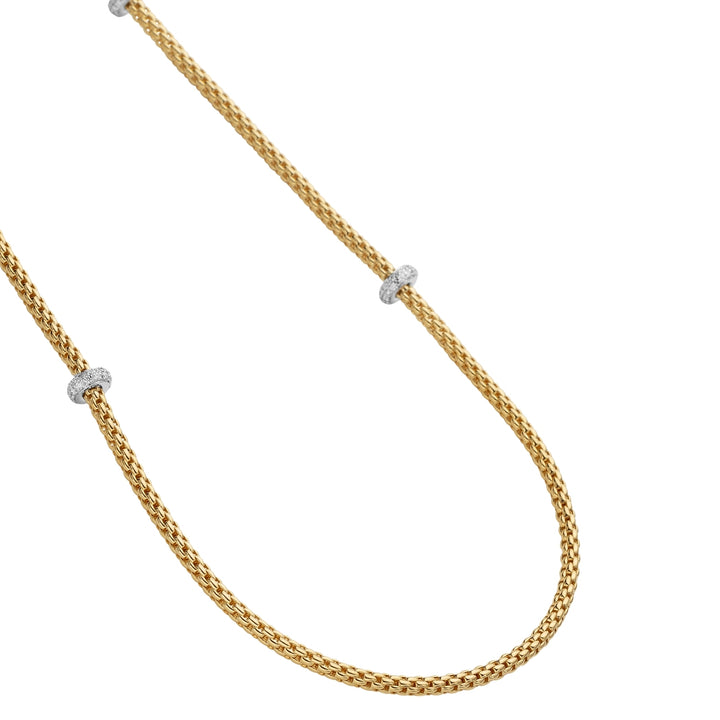 FOPE Flex'it Prima 18ct Yellow Gold 0.72ct Diamond Set Long Necklace 80cm