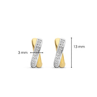 Ti Sento Yellow Gold Plated Cubic Zirconia Crossover Hoop Earrings 7667ZY
